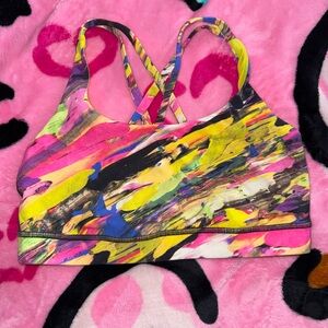 Lululemon Athletica Vibrant Yellow and Pink Sports Bra